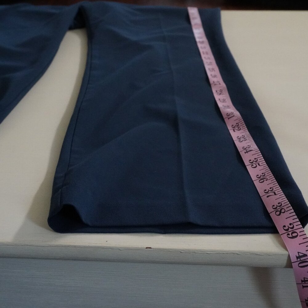 Worthington Navy Blue Trouser Pants 12P Petite Wide Straight Leg Workwear - Picture 5 of 11